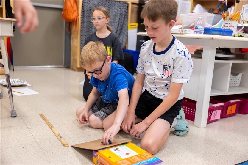 Students learn about friction